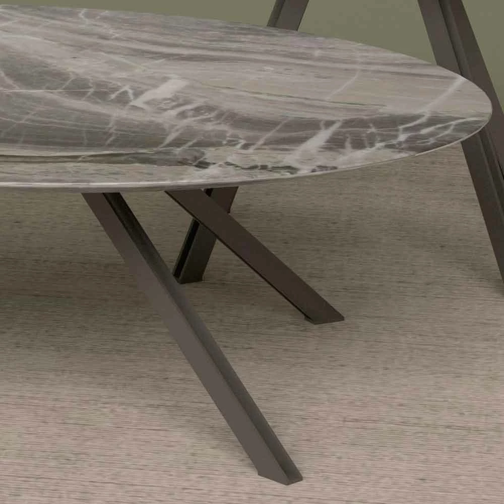 Lounge Tafel In Orobico Of Calacatta Marmer En Metaal Made In Italy - Sirena 4 Lounge Tafel In Orobico Of Calacatta Marmer En Metaal Made In Italy - Sirena - Afbeelding 4