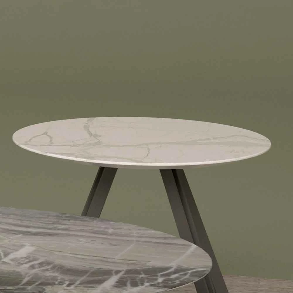 Lounge Tafel In Orobico Of Calacatta Marmer En Metaal Made In Italy - Sirena 8 Lounge Tafel In Orobico Of Calacatta Marmer En Metaal Made In Italy - Sirena - Afbeelding 8