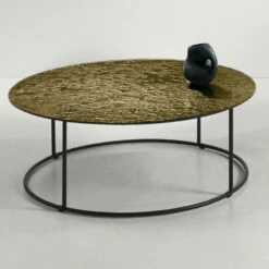 Salontafel In Gehamerd Glas En Metaal Made In Italy - Massimiliano -Slide Shop tavolino salotto in vetro martellato e metallo made in italy massimiliano 3