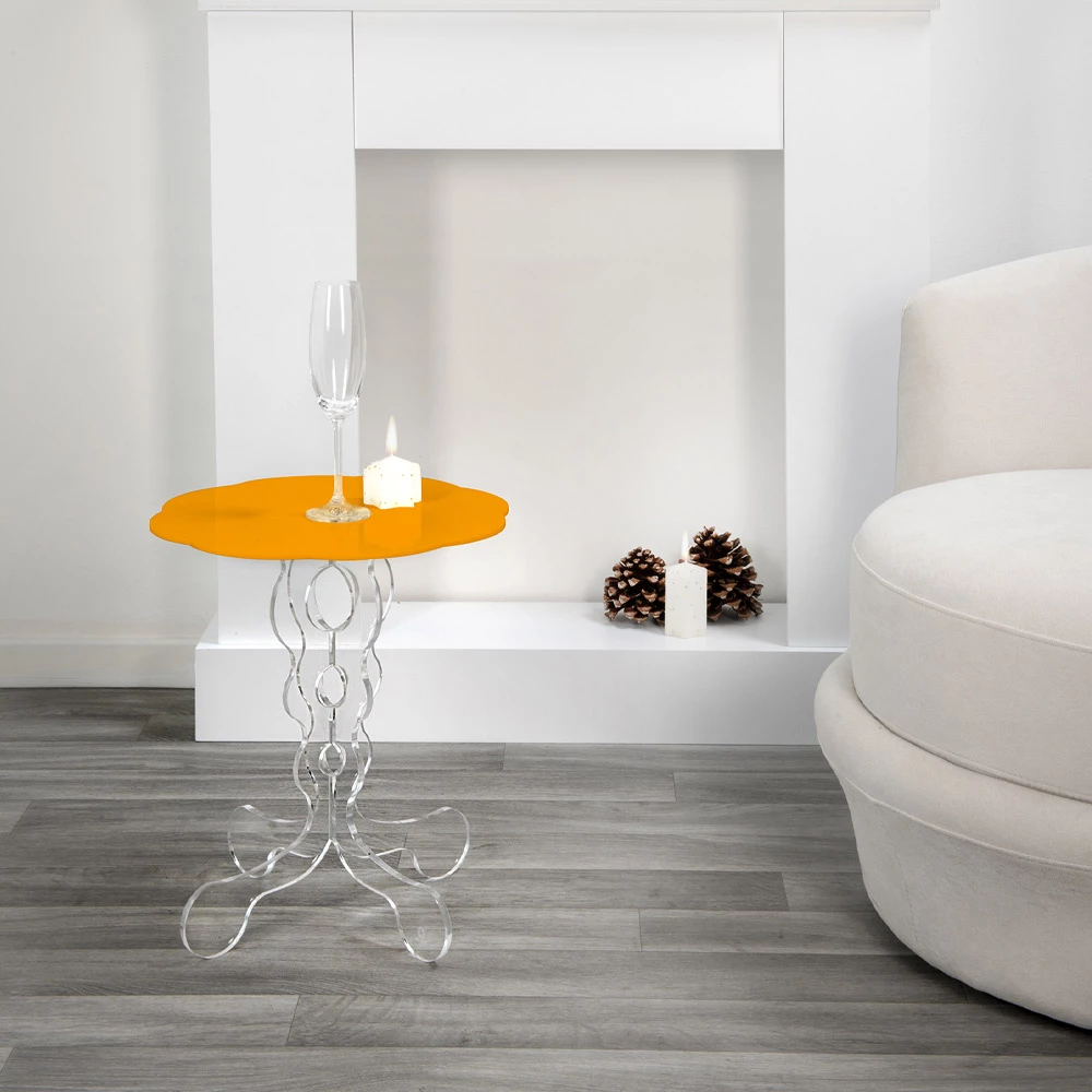 Oranje Ronde Tafel 50 Cm Janis Modern Design, Made In Italy 3 Oranje Ronde Tafel 50 Cm Janis Modern Design, Made In Italy - Afbeelding 3