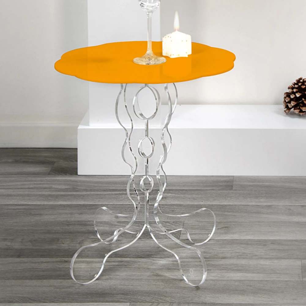 Oranje Ronde Tafel 50 Cm Janis Modern Design, Made In Italy 4 Oranje Ronde Tafel 50 Cm Janis Modern Design, Made In Italy - Afbeelding 4
