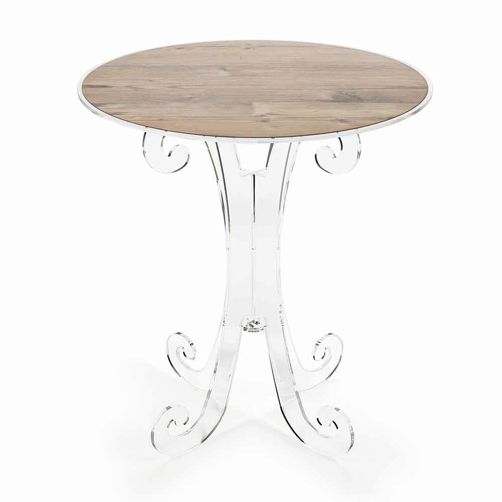 Ronde Salontafel In Transparant En Wit Plexiglas Of Met Hout - Stilio 4 Ronde Salontafel In Transparant En Wit Plexiglas Of Met Hout - Stilio - Afbeelding 4