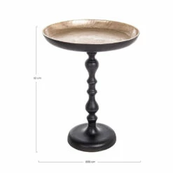 Ronde Tafel In Verguld En Antiek Vintage Aluminium Homemotion - Smemo -Slide Shop tavolino tondo in alluminio placcato e anticato vintage homemotion smemo 3