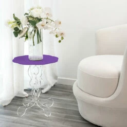 Lavendel Ronde Tafel 50 Cm Janis Modern Design, Made In Italy -Slide Shop tavolino tondo lavanda 50 cm design moderno janis made in italy 5