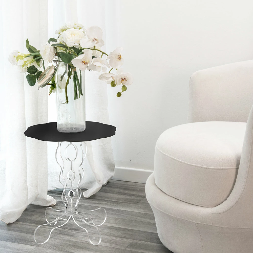 Salontafel Ronde Zwarte Een Diameter Van 50 Cm Janis Modern Design, Made In Italy 6 Salontafel Ronde Zwarte Een Diameter Van 50 Cm Janis Modern Design, Made In Italy - Afbeelding 6