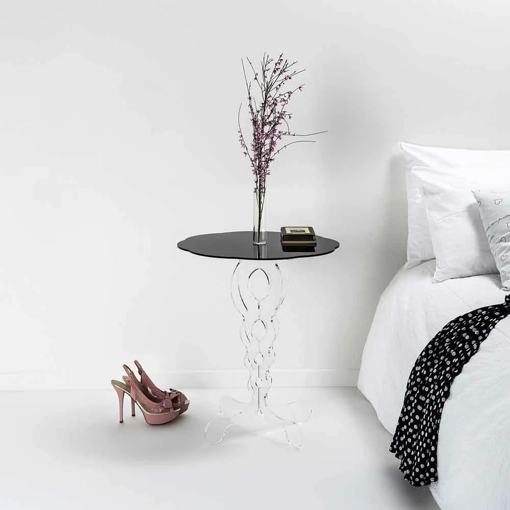 Salontafel Ronde Zwarte Een Diameter Van 50 Cm Janis Modern Design, Made In Italy 1 Salontafel Ronde Zwarte Een Diameter Van 50 Cm Janis Modern Design, Made In Italy