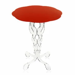 Rode Ronde Tafel Diameter 36 Cm Janis Modern Design, Made In Italy