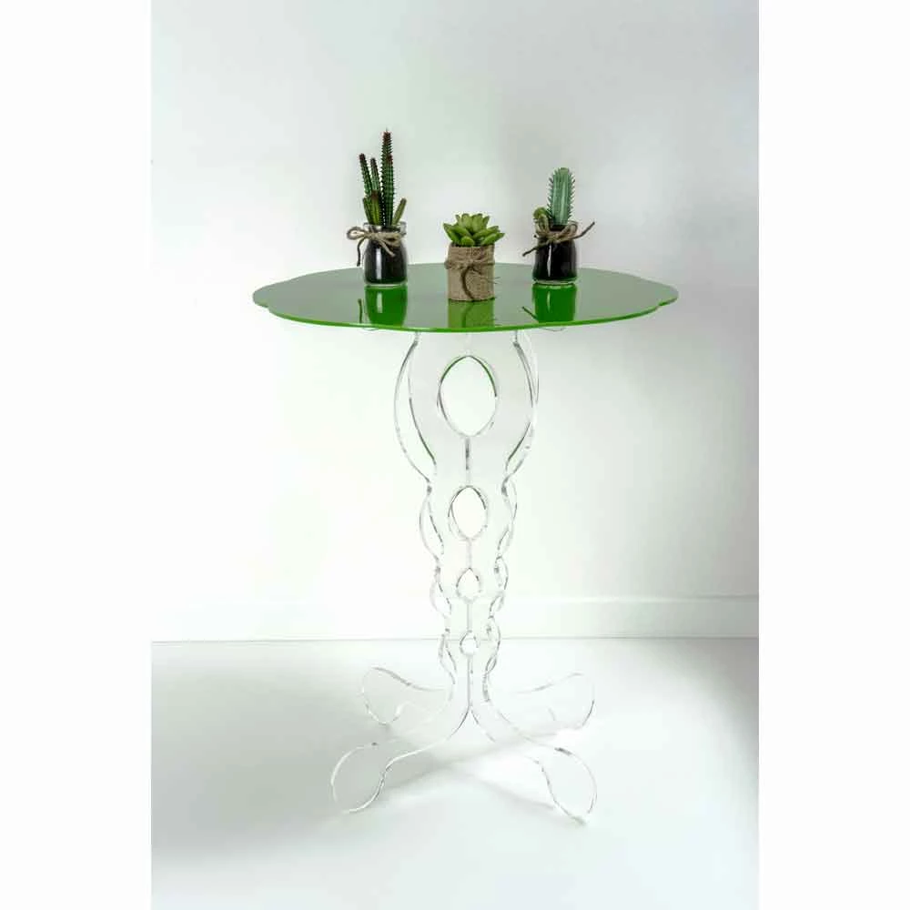 Groene Ronde Tafel Diameter 50 Cm Janis Modern Design, Made In Italy 3 Groene Ronde Tafel Diameter 50 Cm Janis Modern Design, Made In Italy - Afbeelding 3