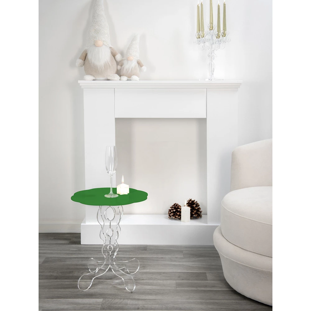 Groene Ronde Tafel Diameter 50 Cm Janis Modern Design, Made In Italy 5 Groene Ronde Tafel Diameter 50 Cm Janis Modern Design, Made In Italy - Afbeelding 5