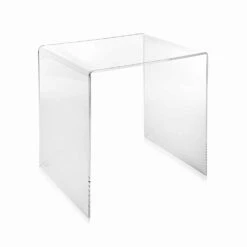 Transparante Modern Design Salontafel 40x40cm Terry Klein, Made In Italy