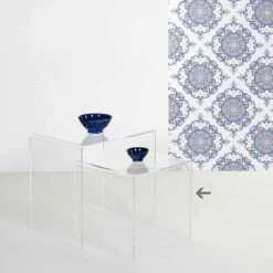 Transparante Modern Design Salontafel 40x40cm Terry Klein, Made In Italy -Slide Shop tavolino trasparente design moderno 40x40cm terry small made in italy 3