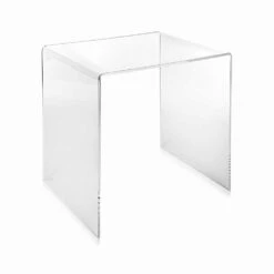Transparante Modern Design Salontafel 50x50cm Big Terry, Made In Italy