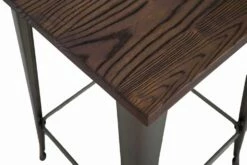 Moderne Vierkante Bartafel In Industriële Stijl In Ijzer En Hout - Sophie -Slide Shop tavolo bar quadrato moderno in stile industrial in ferro e legno sophie 2