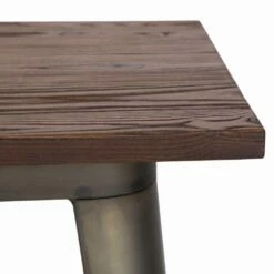 Moderne Vierkante Bartafel In Industriële Stijl In Ijzer En Hout - Sophie -Slide Shop tavolo bar quadrato moderno in stile industrial in ferro e legno sophie 3