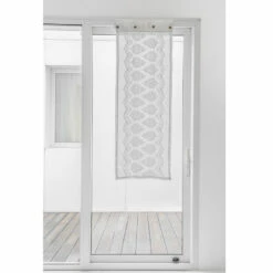 Wit Gordijn In Licht Linnen Met Gotisch Katoenen Borduurwerk - Gegia