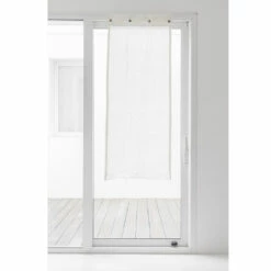 Wit Gordijn Van Licht Linnen En Parelmoeren Knopen - Georgette -Slide Shop tenda bianca a vetro in lino leggero e bottoni in madreperla georgette 1