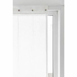 Wit Gordijn Van Licht Linnen En Parelmoeren Knopen - Georgette