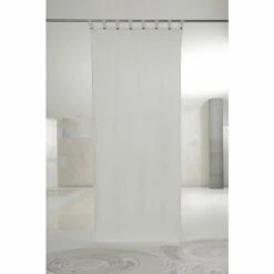 Wit Licht Linnen Gordijn Met Knopen Van Luxe Design - Geogeo