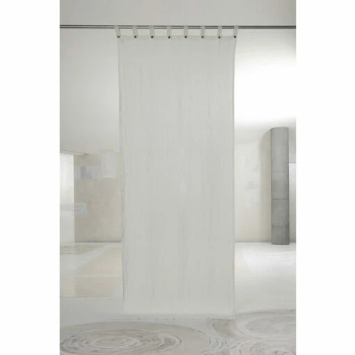 Wit Licht Linnen Gordijn Met Knopen Van Luxe Design - Geogeo -Slide Shop tenda bianca di lino leggero con bottoni design di lusso italiano geogeo