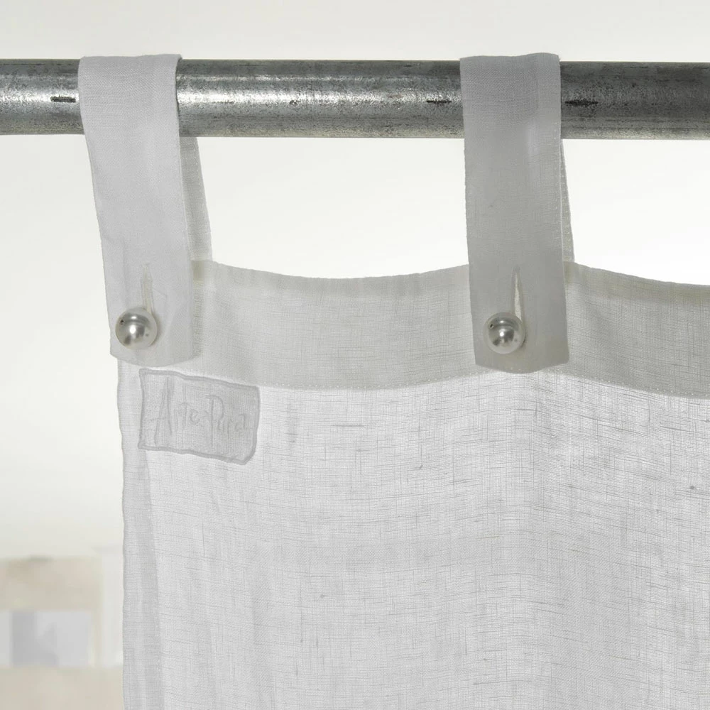 Wit En Licht Linnen Gordijn Met Kant In Het Midden, Elegant Ontwerp - Geogeo 3 Wit En Licht Linnen Gordijn Met Kant In Het Midden, Elegant Ontwerp - Geogeo - Afbeelding 3