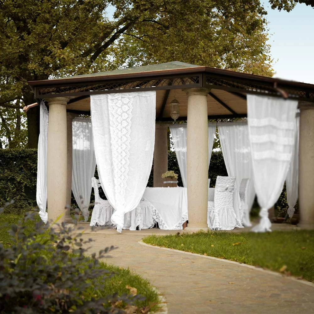 Retro Lichtgewicht Linnen Gordijn Met Organza En Italiaanse Luxe Borduursels - Marinella 5 Retro Lichtgewicht Linnen Gordijn Met Organza En Italiaanse Luxe Borduursels - Marinella - Afbeelding 5