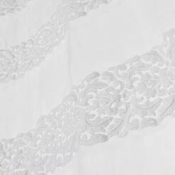 Wit Linnen Gordijn Met Organza En Borduurwerk, Ontwerp Made In Italy - Marpessa -Slide Shop tenda in lino bianco con organza e ricamo design shabby made in italy marpessa 4