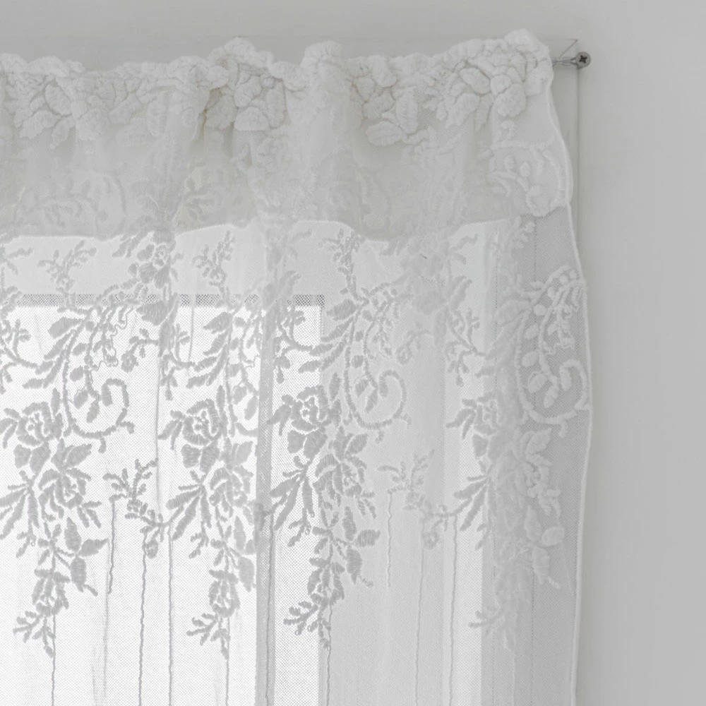 Wit Tule Gordijn Met Stippen En Bloemen Borduurwerk, Design - Eucariota 2 Wit Tule Gordijn Met Stippen En Bloemen Borduurwerk, Design - Eucariota - Afbeelding 2