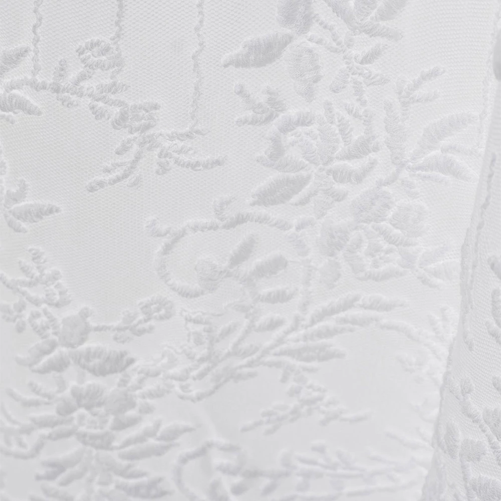 Wit Tule Gordijn Met Stippen En Bloemen Borduurwerk, Design - Eucariota 4 Wit Tule Gordijn Met Stippen En Bloemen Borduurwerk, Design - Eucariota - Afbeelding 4