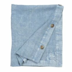 Rechthoekig Linnen Tafelkleed Met Knoopsgaten En 10 Knopen, Luxe - Mediterraan