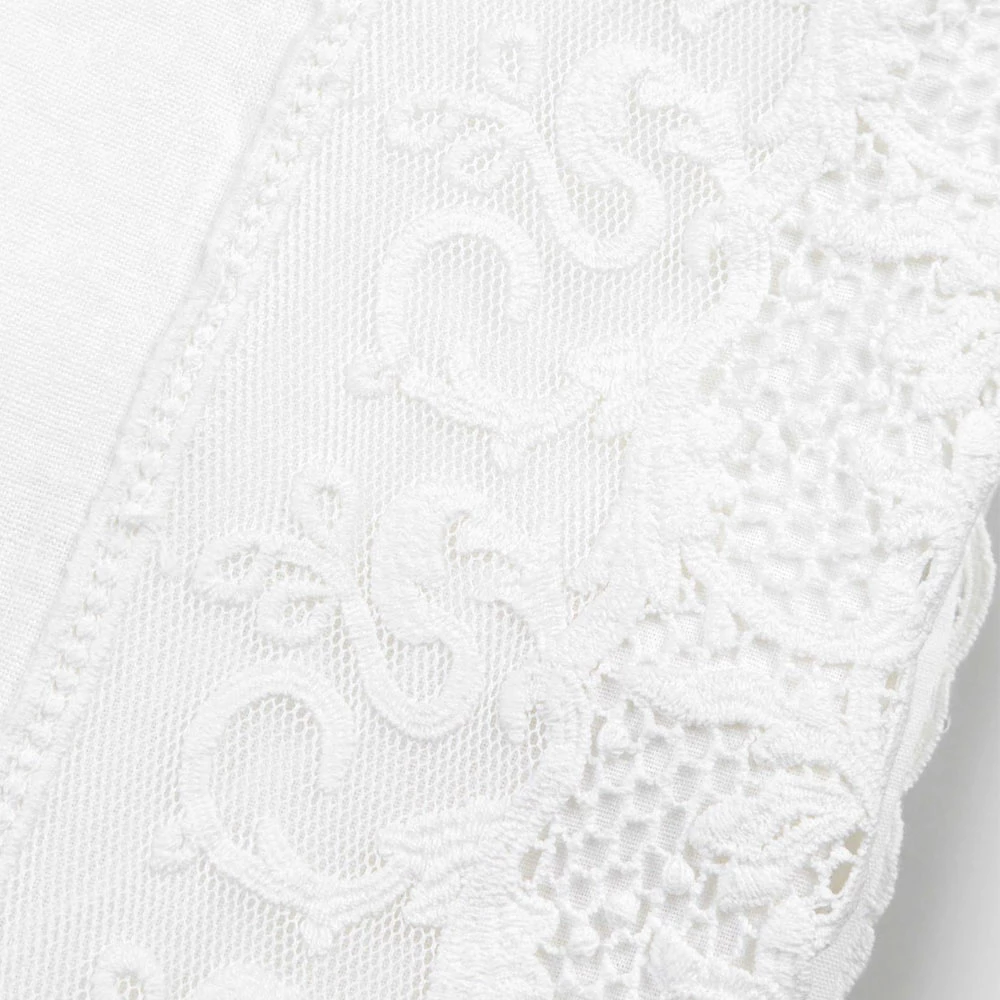 Rechthoekig Linnen Tafelkleed Met Rand Of Wit Kant, Luxe Design - Davinci 8 Rechthoekig Linnen Tafelkleed Met Rand Of Wit Kant, Luxe Design - Davinci - Afbeelding 8