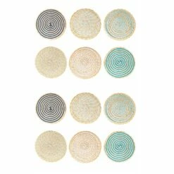 Ronde Raffia Placemat Diverse Kleuren 12 Stuks - Turbine 20 Ronde Raffia Placemat Diverse Kleuren 12 Stuks - Turbine -Slide Shop tovaglietta americana rotonda in rafia colori assortiti 12 pz turbina 6