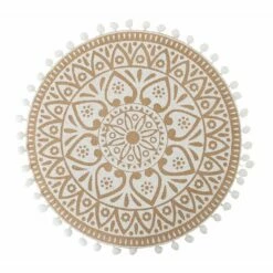 Ronde Ontbijtplacemat In Jute En 3 Witte Decoraties 12 Stuks - Cassiode -Slide Shop tovaglietta colazione tonda in juta e 3 decori bianchi 12 pz cassiode 2
