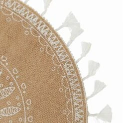 Ronde Ontbijtplacemat In Jute En 3 Witte Decoraties 12 Stuks - Cassiode -Slide Shop tovaglietta colazione tonda in juta e 3 decori bianchi 12 pz cassiode 5