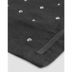Zwart Linnen Placemat Met Kristallen, Italiaans Handwerk, 2 Stuks - Nabuko -Slide Shop tovaglietta in lino nero con cristalli artigianato italiano 2 pezzi nabuko 2