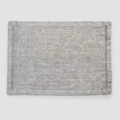 American Breakfast Placemats In Grijs Linnen Met Kristallen 2 Stuks - Macanno