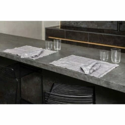 American Breakfast Placemats In Grijs Linnen Met Kristallen 2 Stuks - Macanno -Slide Shop tovagliette americane colazione in lino grigio con cristalli 2 pezzi macanno 5