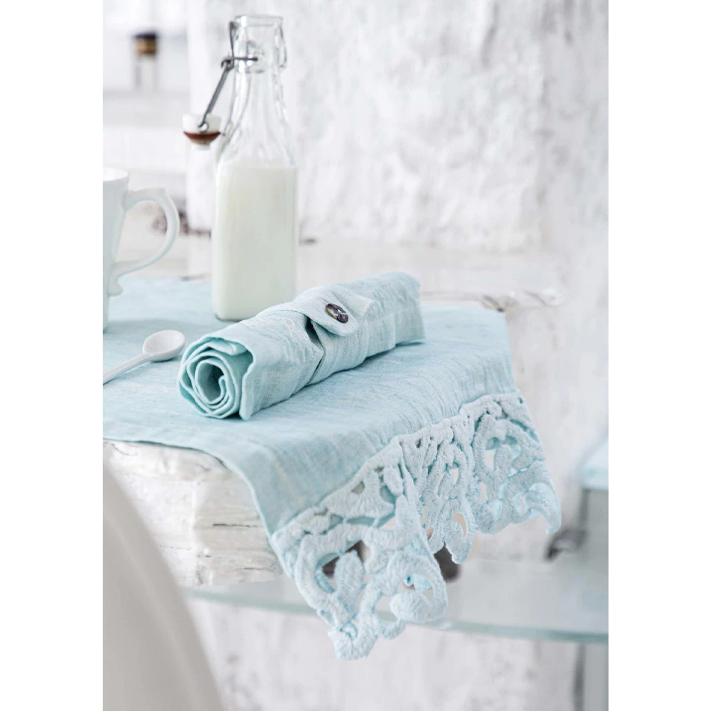 Amerikaanse Placemats In Linnen Met Poema-kant, 3 Kleuren 2-delig - Leonardino 3 Amerikaanse Placemats In Linnen Met Poema-kant, 3 Kleuren 2-delig - Leonardino - Afbeelding 3