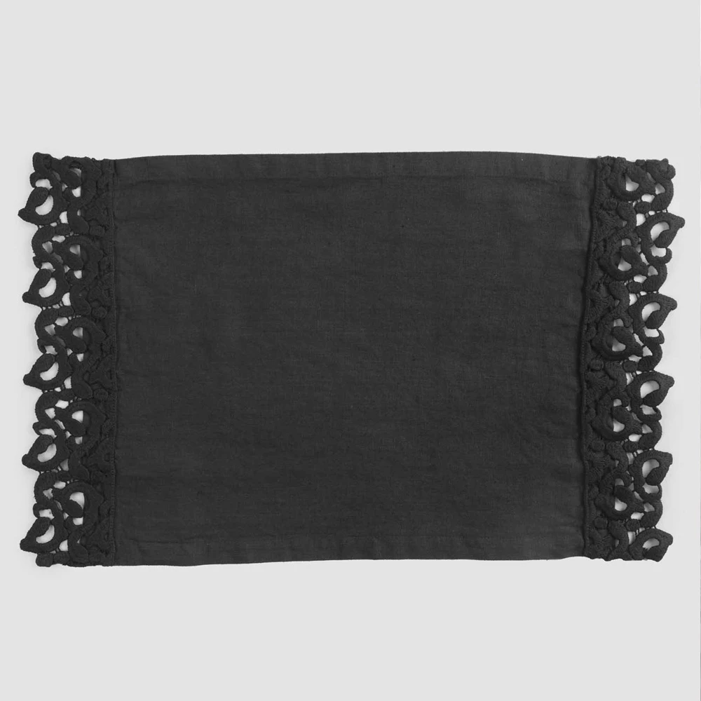 Amerikaanse Placemats In Linnen Met Poema-kant, 3 Kleuren 2-delig - Leonardino 5 Amerikaanse Placemats In Linnen Met Poema-kant, 3 Kleuren 2-delig - Leonardino - Afbeelding 5