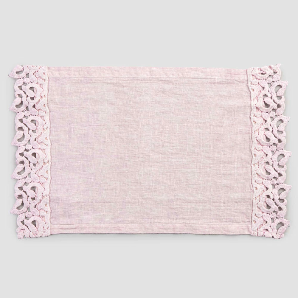 Amerikaanse Placemats In Linnen Met Poema-kant, 3 Kleuren 2-delig - Leonardino 7 Amerikaanse Placemats In Linnen Met Poema-kant, 3 Kleuren 2-delig - Leonardino - Afbeelding 7