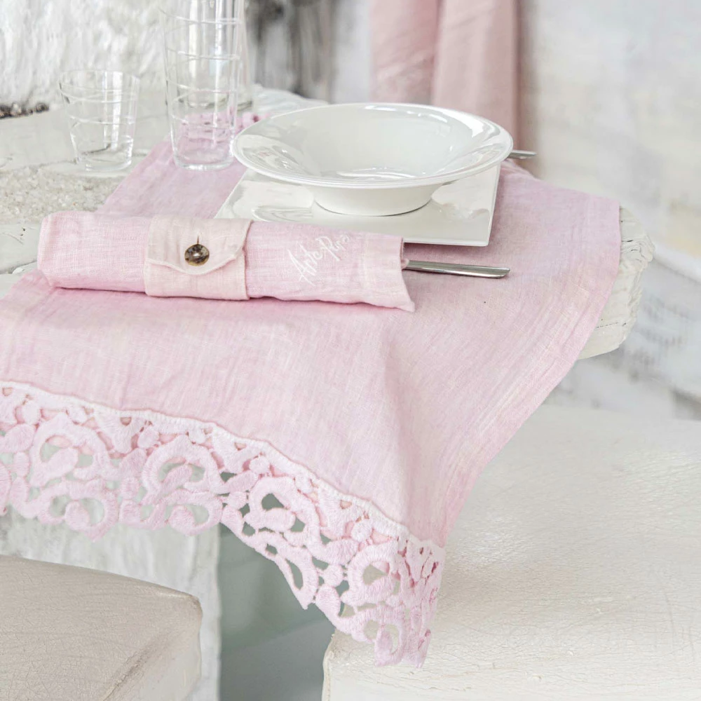 Amerikaanse Placemats In Linnen Met Poema-kant, 3 Kleuren 2-delig - Leonardino 9 Amerikaanse Placemats In Linnen Met Poema-kant, 3 Kleuren 2-delig - Leonardino - Afbeelding 9