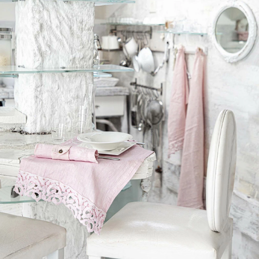 Amerikaanse Placemats In Linnen Met Poema-kant, 3 Kleuren 2-delig - Leonardino 10 Amerikaanse Placemats In Linnen Met Poema-kant, 3 Kleuren 2-delig - Leonardino - Afbeelding 10