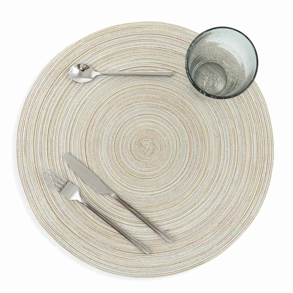 Ronde Amerikaanse Placemats In Wit Of Bruin Polyester 12 Stuks - Zanette 1 Ronde Amerikaanse Placemats In Wit Of Bruin Polyester 12 Stuks - Zanette