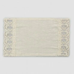 Placemats Met Amerikaans Ontbijt In Linnen Met Kant, 2-delig Design - Kippelino