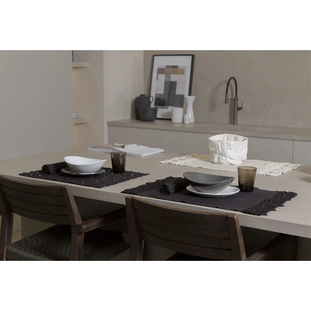 Linnen Servetten Met Zwarte Of Boterkristallen, 6 Stuks Italiaanse Luxe - Kostbaar 12 Linnen Servetten Met Zwarte Of Boterkristallen, 6 Stuks Italiaanse Luxe - Kostbaar - Afbeelding 12