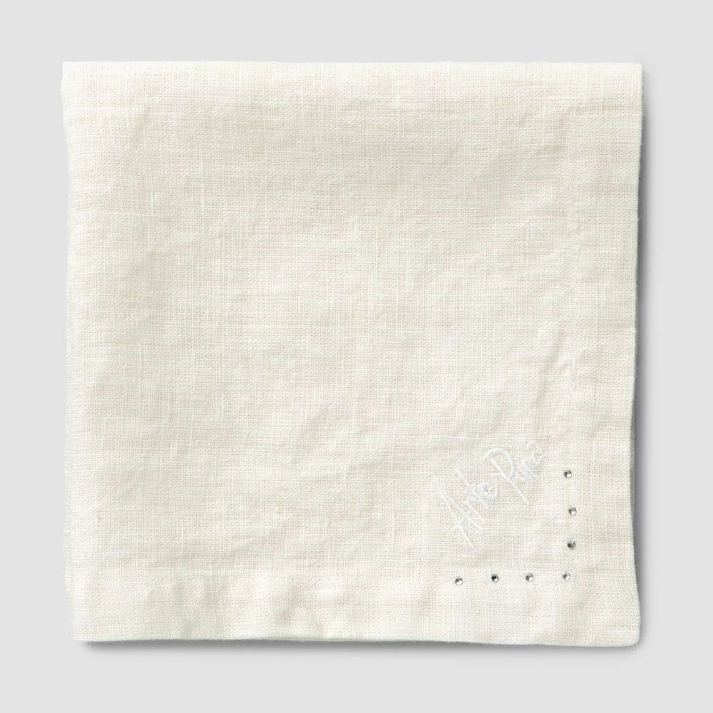 Linnen Servetten Met Zwarte Of Boterkristallen, 6 Stuks Italiaanse Luxe - Kostbaar 3 Linnen Servetten Met Zwarte Of Boterkristallen, 6 Stuks Italiaanse Luxe - Kostbaar - Afbeelding 3