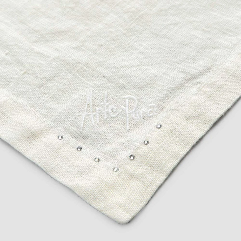 Linnen Servetten Met Zwarte Of Boterkristallen, 6 Stuks Italiaanse Luxe - Kostbaar 4 Linnen Servetten Met Zwarte Of Boterkristallen, 6 Stuks Italiaanse Luxe - Kostbaar - Afbeelding 4