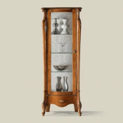 Klassieke Vitrine Met Witte Of Notenhouten Deur Made In Italy - Caligola 9 Klassieke Vitrine Met Witte Of Notenhouten Deur Made In Italy - Caligola -Slide Shop vetrina classica con anta in legno bianco o noce made in italy caligola 2