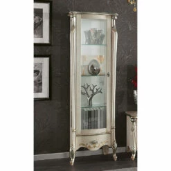Klassieke Vitrine Met Witte Of Notenhouten Deur Made In Italy - Caligola