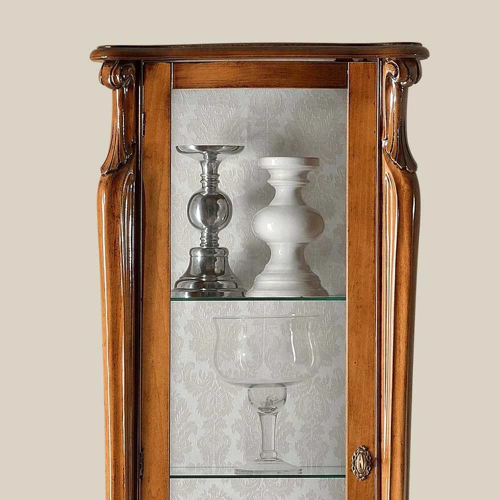 Klassieke Vitrine Met Witte Of Notenhouten Deur Made In Italy - Caligola 5 Klassieke Vitrine Met Witte Of Notenhouten Deur Made In Italy - Caligola - Afbeelding 5