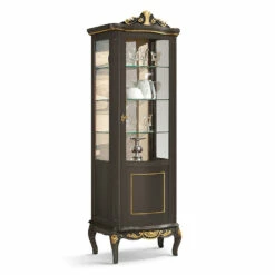 Klassieke Vitrine In Wit Walnoot- Of Mokahout Made In Italy - Chantilly